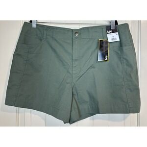 Lee Women's A-Line 4" Olive Green shorts cotton stretch casual comfort Sz 20 NWT